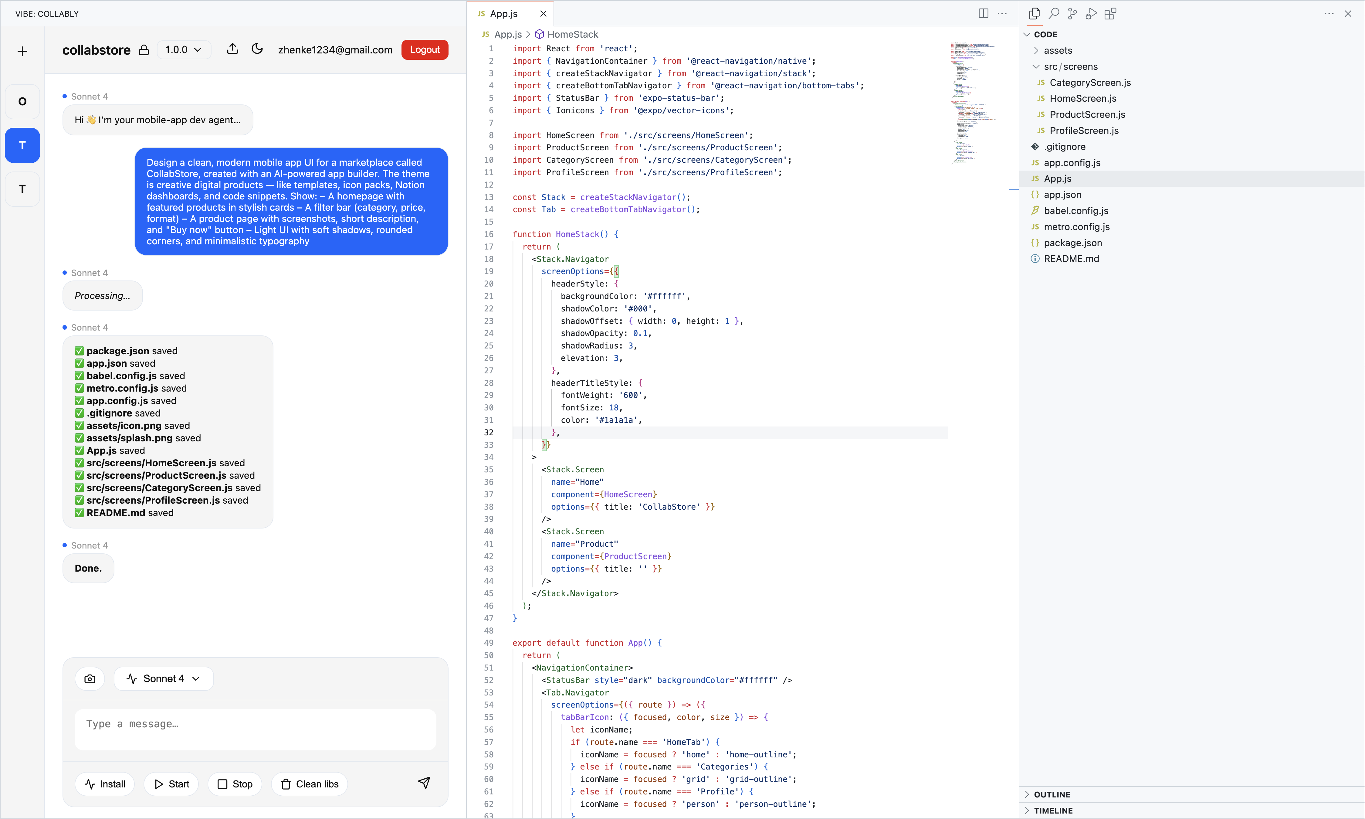 Editor screenshot (light)